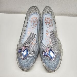 Disney Cinderella Glass Slipper Sparkle Light Up Gem Heart Dresss Shoes Size 2/3